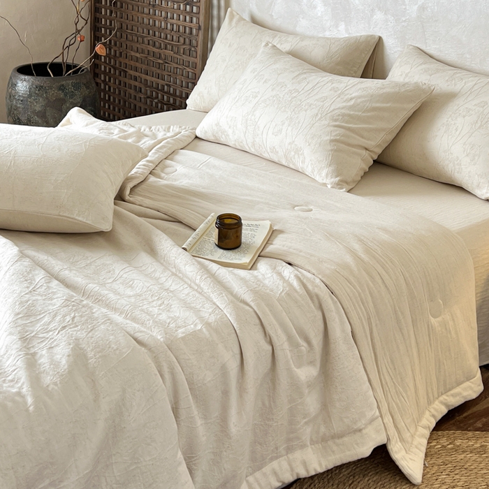 91家纺网 家纺一手货源 找家纺 乐家毛巾被（工厂自产自销） 2026新款棉花胚胎填充大提花棉麻夏被夏凉被空调被 棉麻-拱门