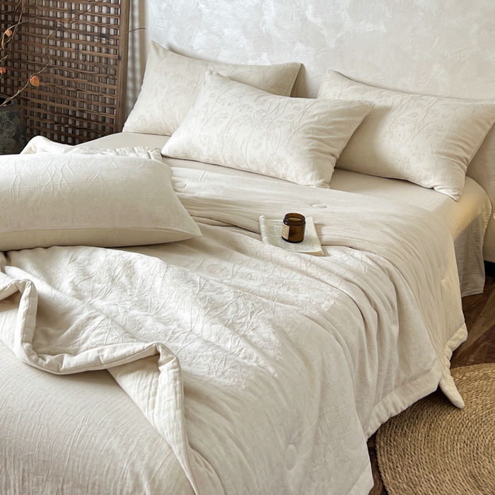 91家纺网 家纺一手货源 找家纺 乐家毛巾被（工厂自产自销） 2026新款棉花胚胎填充大提花棉麻夏被夏凉被空调被 棉麻-拱门