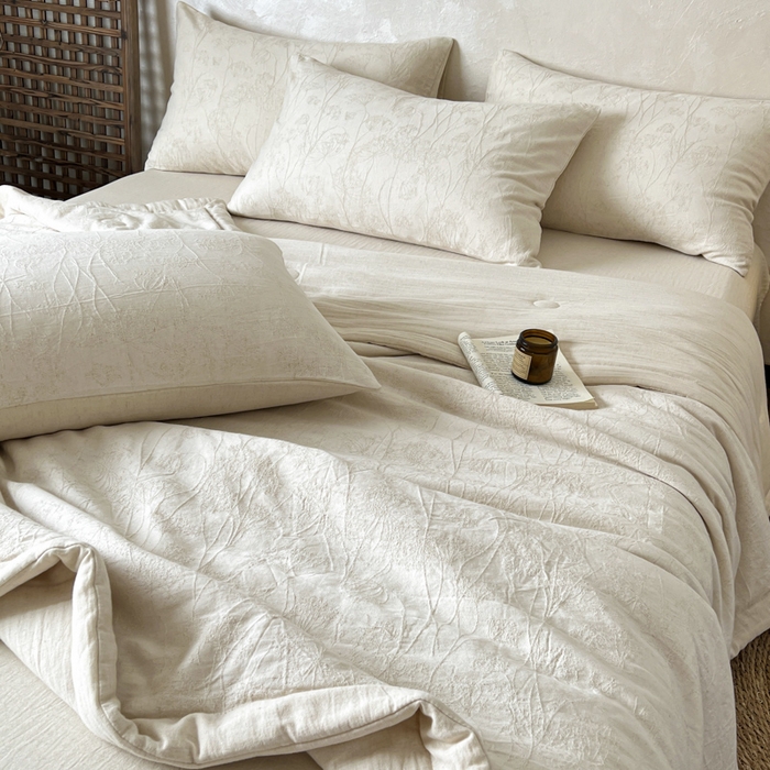 91家纺网 家纺一手货源 找家纺 乐家毛巾被（工厂自产自销） 2026新款棉花胚胎填充大提花棉麻夏被夏凉被空调被 棉麻-拱门