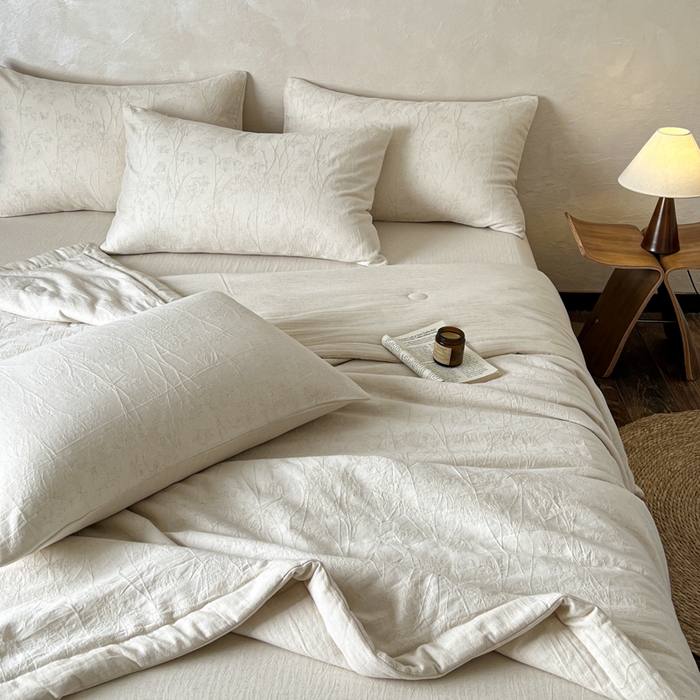 91家纺网 家纺一手货源 找家纺 乐家毛巾被（工厂自产自销） 2026新款棉花胚胎填充大提花棉麻夏被夏凉被空调被 棉麻-拱门