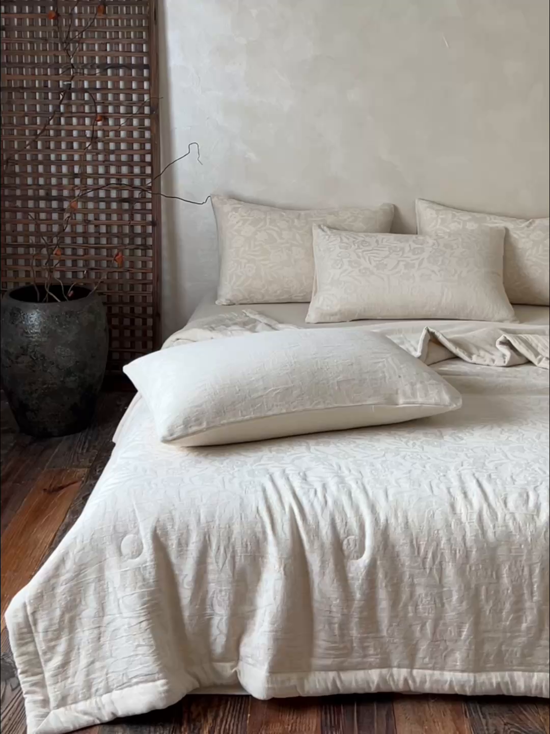 91家纺网 家纺一手货源 找家纺 乐家毛巾被（工厂自产自销） 2026新款棉花胚胎填充大提花棉麻夏被夏凉被空调被 棉麻-花见夏