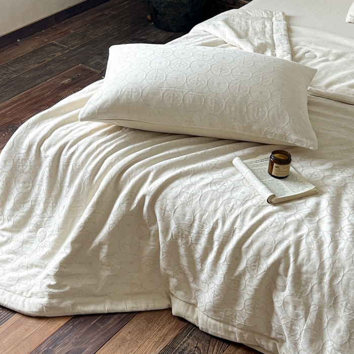 91家纺网 家纺一手货源 找家纺 乐家毛巾被（工厂自产自销） 2026新款棉花胚胎填充大提花棉麻夏被夏凉被空调被 棉麻-泡沫