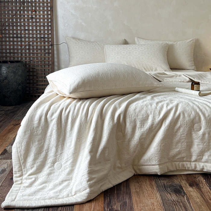 91家纺网 家纺一手货源 找家纺 乐家毛巾被（工厂自产自销） 2026新款棉花胚胎填充大提花棉麻夏被夏凉被空调被 棉麻-泡沫