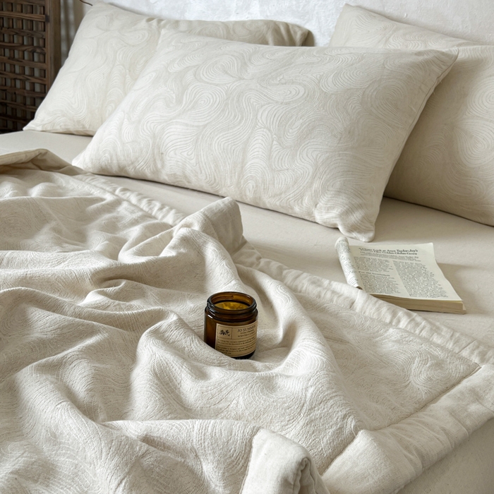 91家纺网 家纺一手货源 找家纺 乐家毛巾被（工厂自产自销） 2026新款棉花胚胎填充大提花棉麻夏被夏凉被空调被 棉麻-柔纹