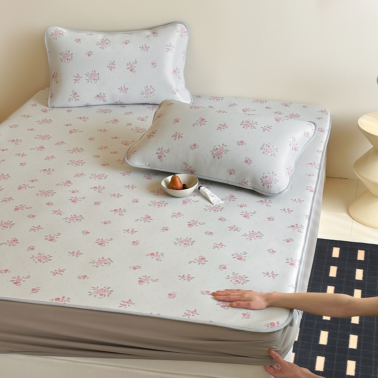 91家纺网 家纺一手货源 找家纺 （总）JUICY 橘滋家纺 2026新款CoolAir沁氧数码印花冰感软凉席