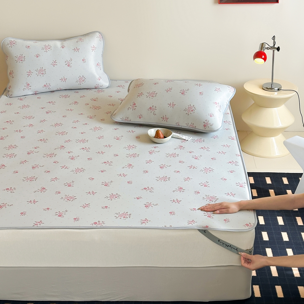 91家纺网 家纺一手货源 找家纺 （总）JUICY 橘滋家纺 2026新款CoolAir沁氧数码印花冰感软凉席