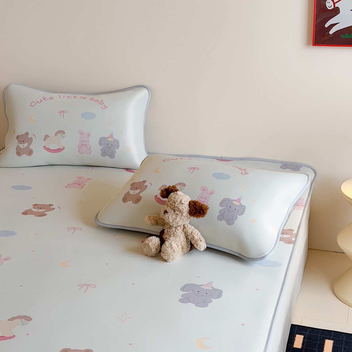 91家纺网 家纺一手货源 找家纺 JUICY 橘滋家纺 2026新款CoolAir沁氧数码印花冰感软凉席 动物寓言集-平席款