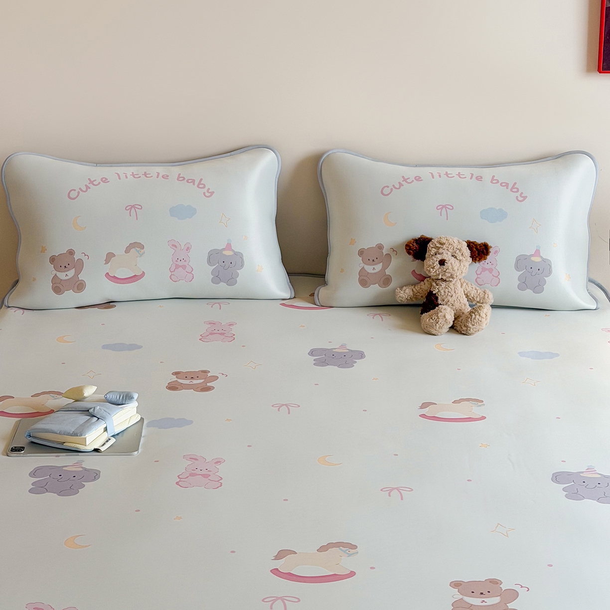 91家纺网 家纺一手货源 找家纺 JUICY 橘滋家纺 2026新款CoolAir沁氧数码印花冰感软凉席 动物寓言集-平席款