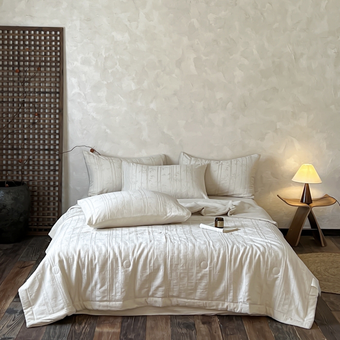 91家纺网 家纺一手货源 找家纺 乐家毛巾被（工厂自产自销） 2026新款棉花胚胎填充大提花棉麻夏被夏凉被空调被 棉麻-细竹