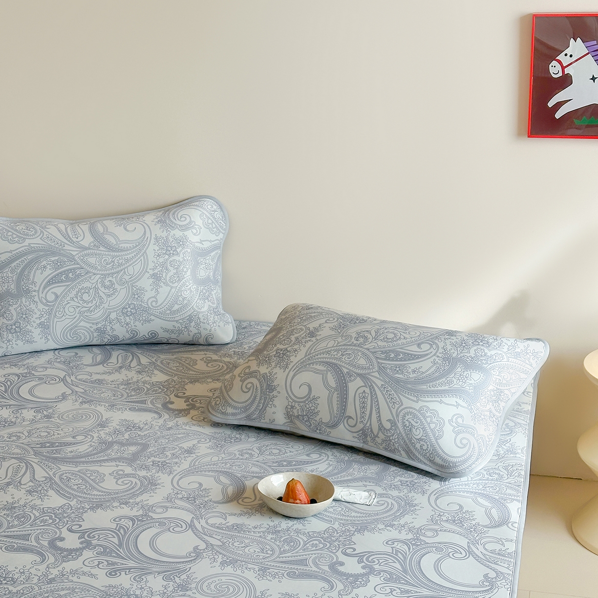 91家纺网 家纺一手货源 找家纺 JUICY 橘滋家纺 2026新款CoolAir沁氧数码印花冰感软凉席 佩斯利-平席款