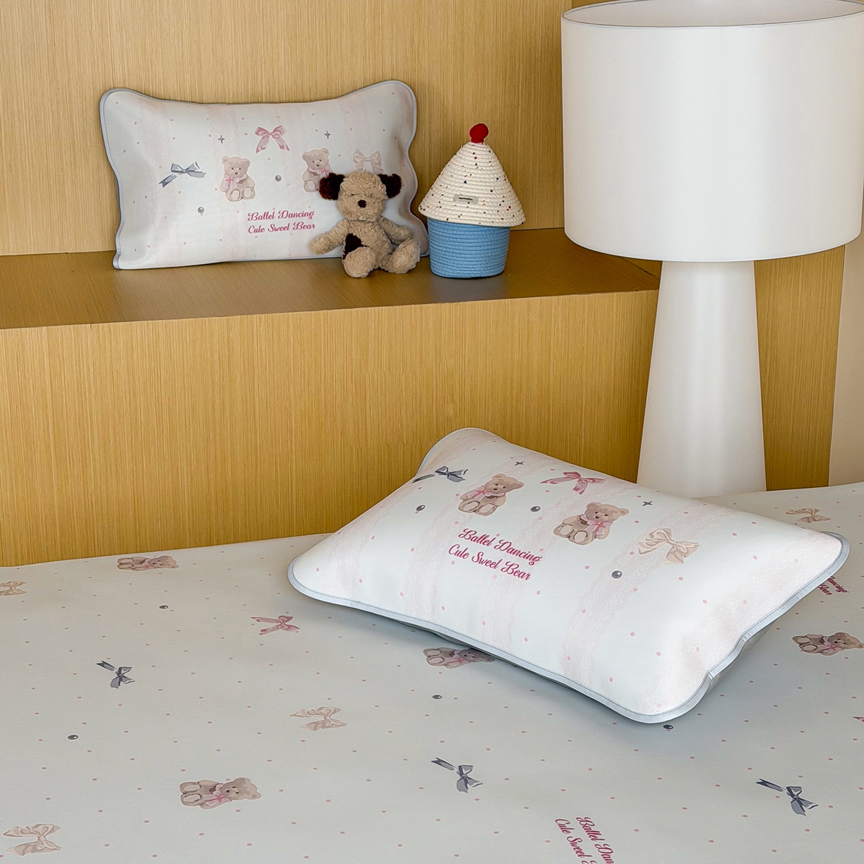 91家纺网 家纺一手货源 找家纺 JUICY 橘滋家纺 2026新款CoolAir沁氧数码印花冰感软凉席 珍珠小熊-平席款