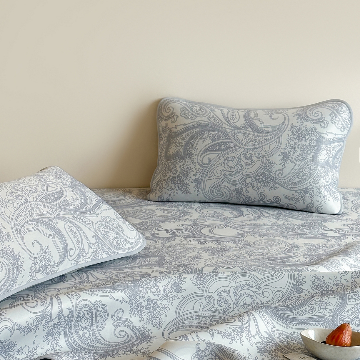 91家纺网 家纺一手货源 找家纺 JUICY 橘滋家纺 2026新款CoolAir沁氧数码印花冰感软凉席 佩斯利-平席款