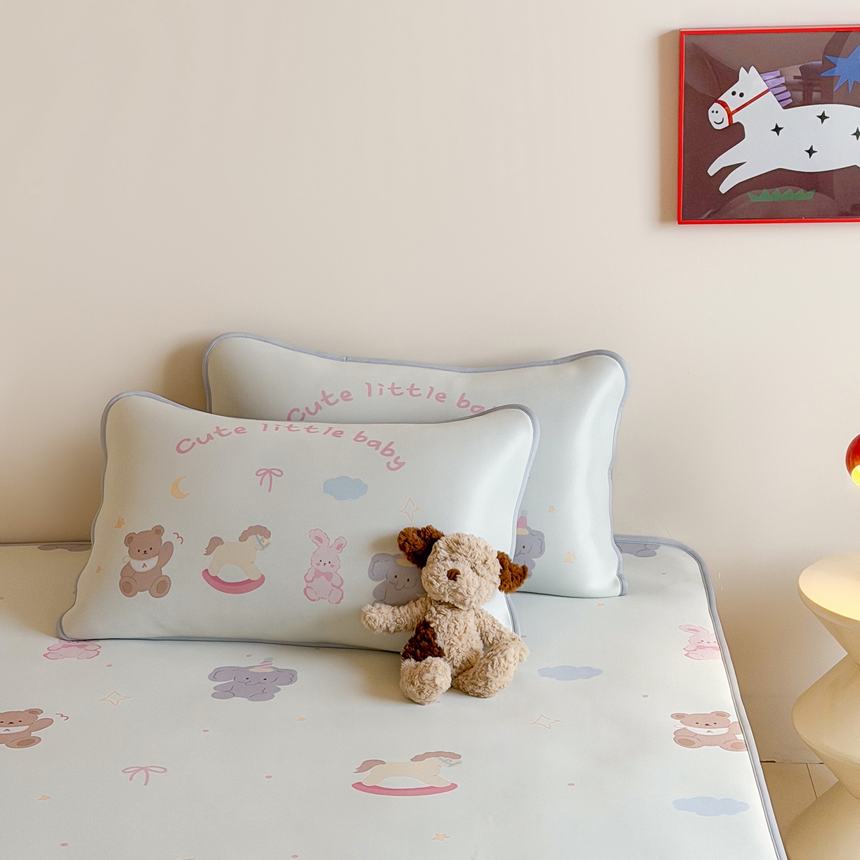 91家纺网 家纺一手货源 找家纺 JUICY 橘滋家纺 2026新款CoolAir沁氧数码印花冰感软凉席 动物寓言集-平席款