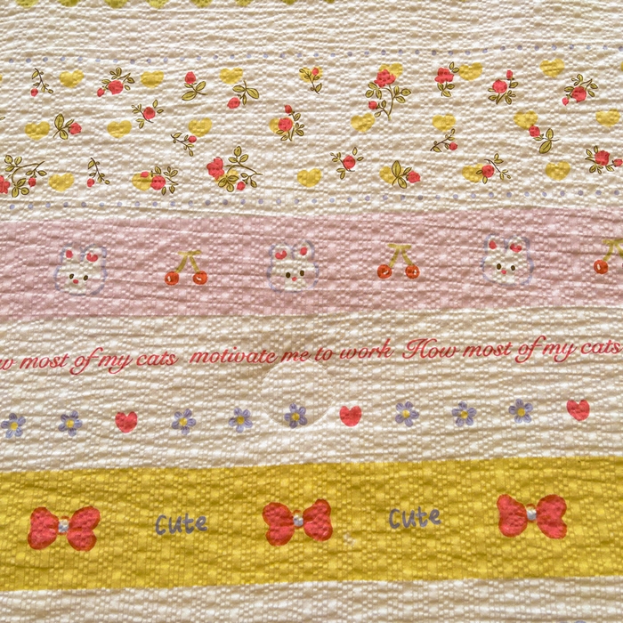 91家纺网 家纺一手货源 找家纺 梵朴 2026新款A类泡芙双层纱贝壳边床盖夏被四件套三角针夏凉被空调被 蝴蝶结小兔