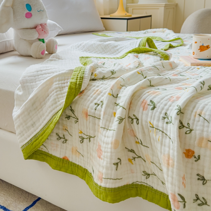 91家纺网 家纺一手货源 找家纺 （总）乐家毛巾被（工厂自产自销） 2026新款全棉纯棉六层一体超柔泡泡纱多功能毯