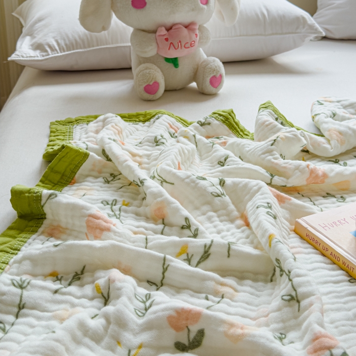 91家纺网 家纺一手货源 找家纺 （总）乐家毛巾被（工厂自产自销） 2026新款全棉纯棉六层一体超柔泡泡纱多功能毯