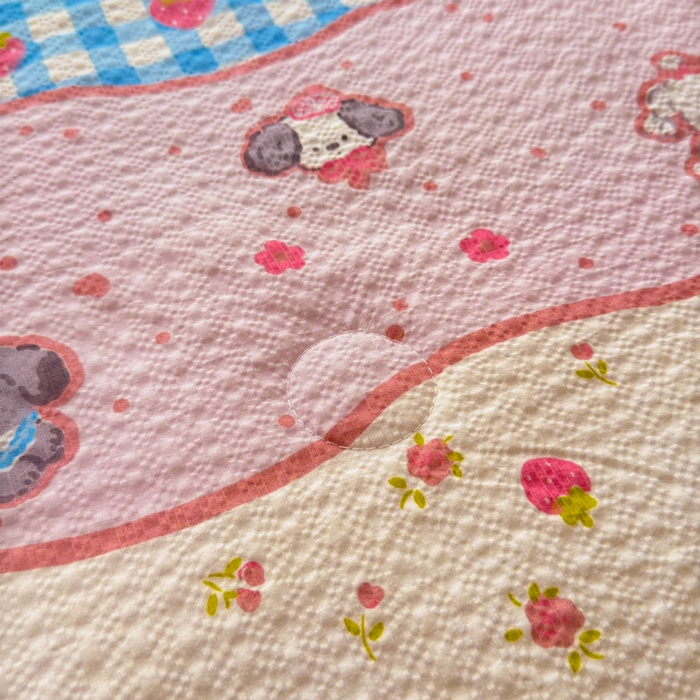 91家纺网 家纺一手货源 找家纺 梵朴 2026新款A类泡芙双层纱贝壳边床盖夏被四件套三角针夏凉被空调被 快乐小狗