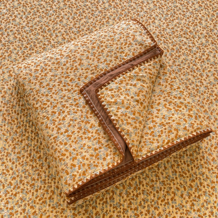 91家纺网 家纺一手货源 找家纺 梵朴 2026新款A类泡芙双层纱贝壳边床盖夏被四件套三角针夏凉被空调被 暖蔷枝