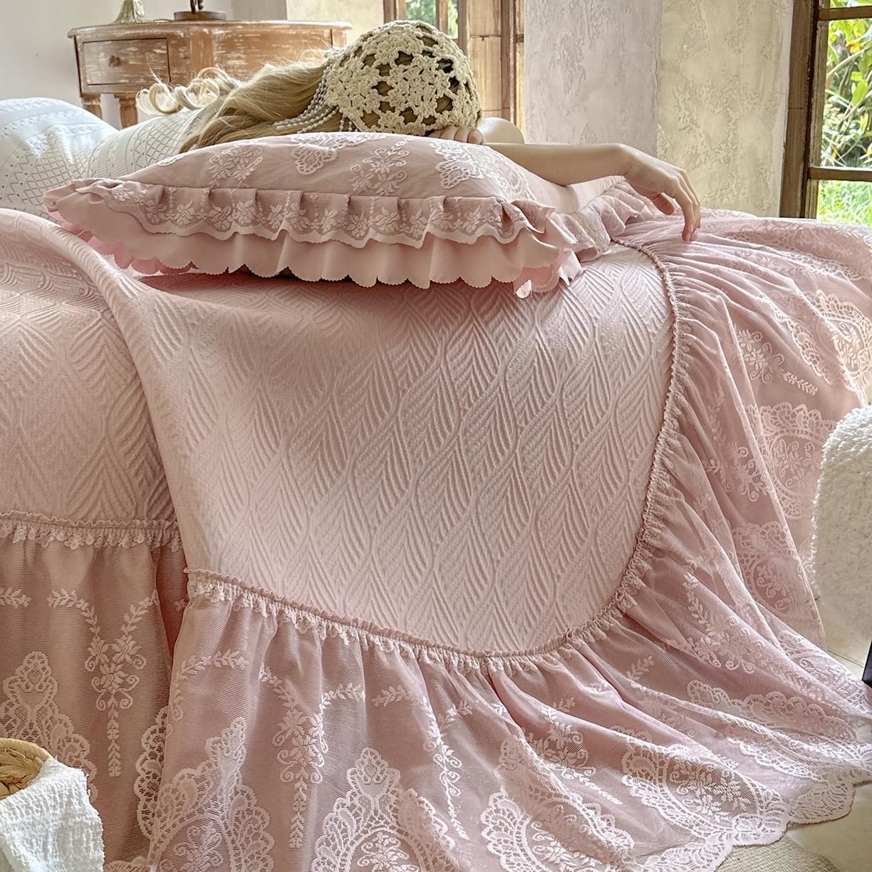 91家纺网 家纺一手货源 找家纺 乐朵家居 2026新款 梵希（复合）  凉席三件套+可配同色系空调被 豆沙