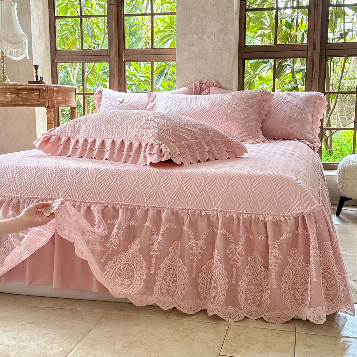 乐朵家居 2026新款 梵希（复合）  凉席三件套+可配同色系空调被 豆沙