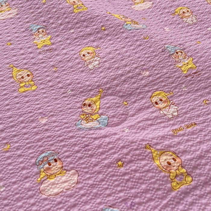 91家纺网 家纺一手货源 找家纺 梵朴 2026新款A类泡芙双层纱贝壳边床盖夏被四件套三角针夏凉被空调被 星星玩偶紫