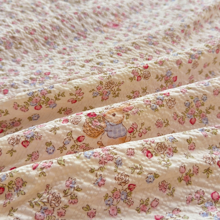 91家纺网 家纺一手货源 找家纺 梵朴 2026新款A类泡芙双层纱贝壳边床盖夏被四件套三角针夏凉被空调被 紫花免