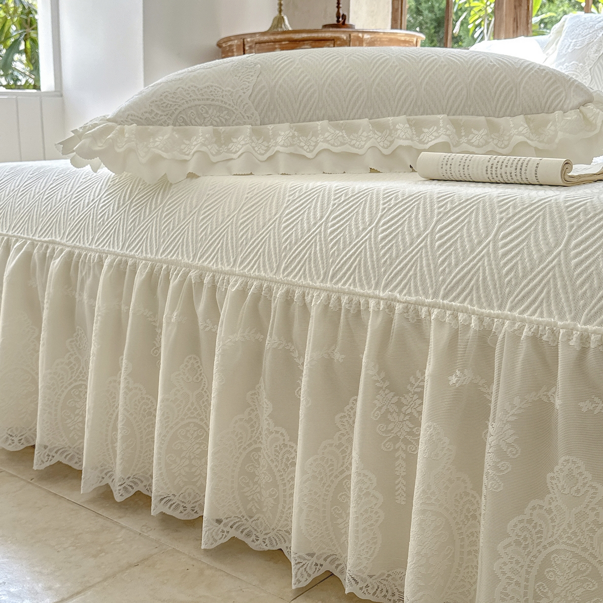 91家纺网 家纺一手货源 找家纺 乐朵家居 2026新款 梵希（复合）  凉席三件套+可配同色系空调被 米白