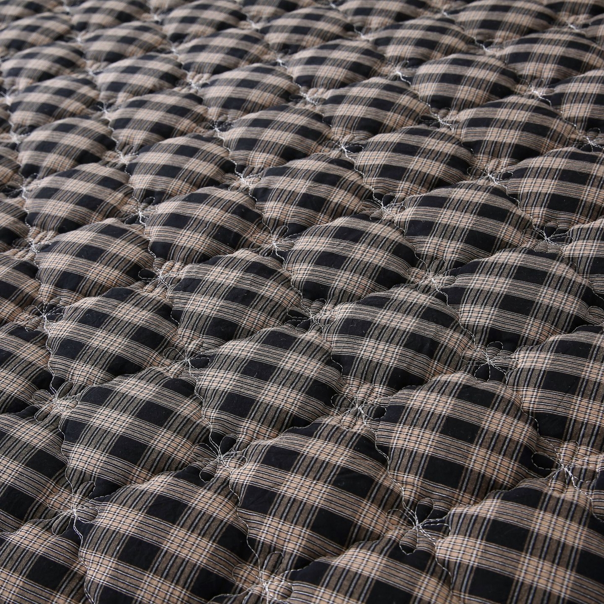 91家纺网 家纺一手货源 找家纺 欧妮家纺 2026新款无印全棉水洗棉夹棉单床裙-三件套 全棉夹棉床裙重楼黑