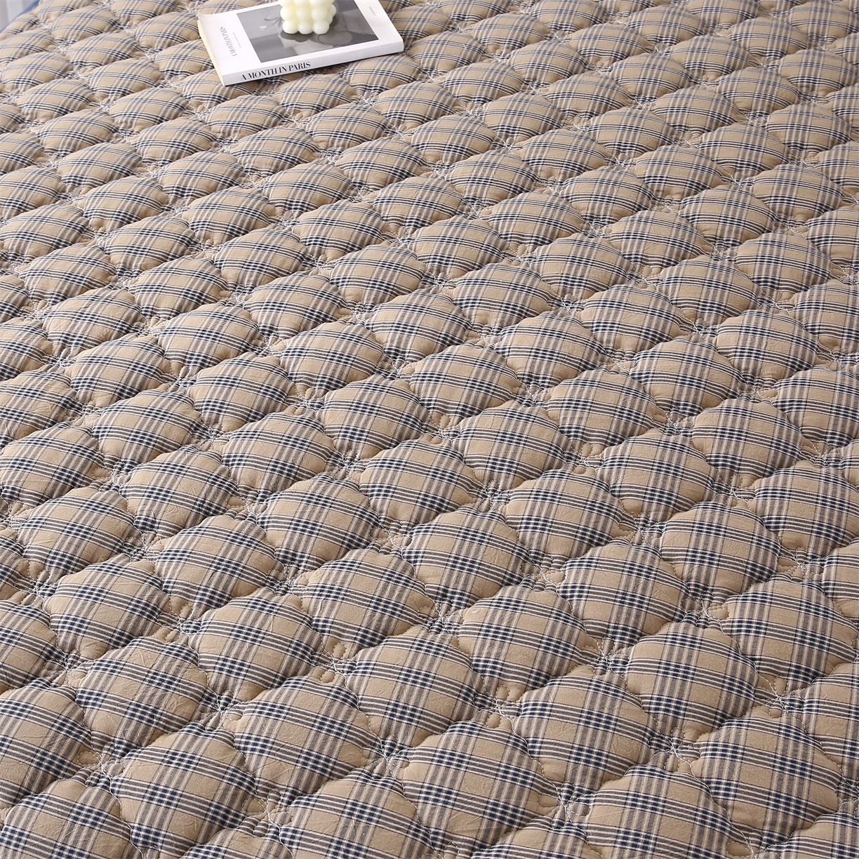 91家纺网 家纺一手货源 找家纺 （总）欧妮家纺 2026新款无印全棉水洗棉夹棉单床裙-三件套