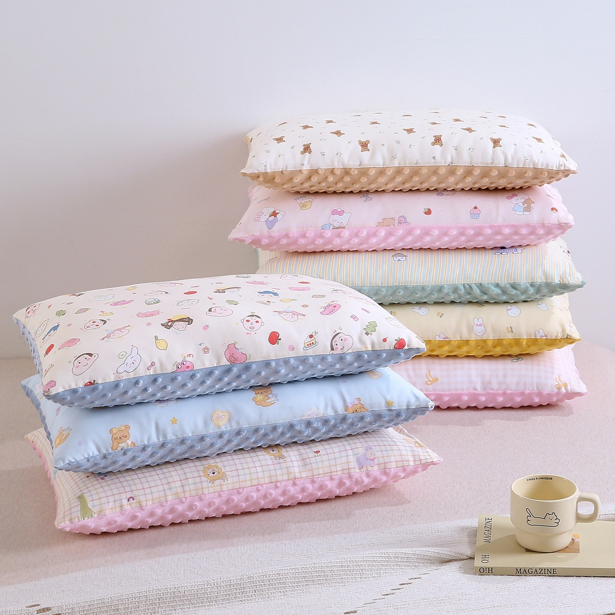 珍贝家纺 2026新款全棉双层纱豆豆连套枕 组合图 仅供参考