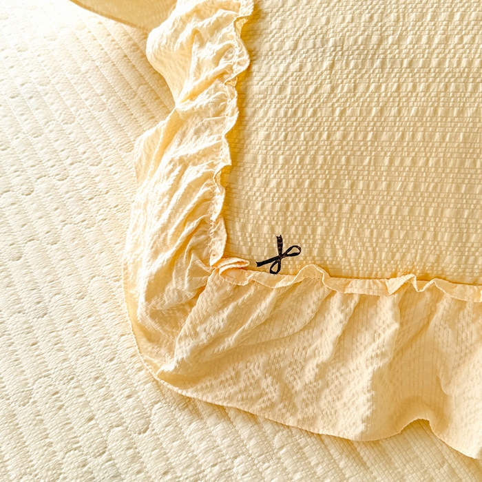 91家纺网 家纺一手货源 找家纺 （总）韩约家纺 2026新款法式大花边床盖款泡芙棉夏凉被空调被四件套