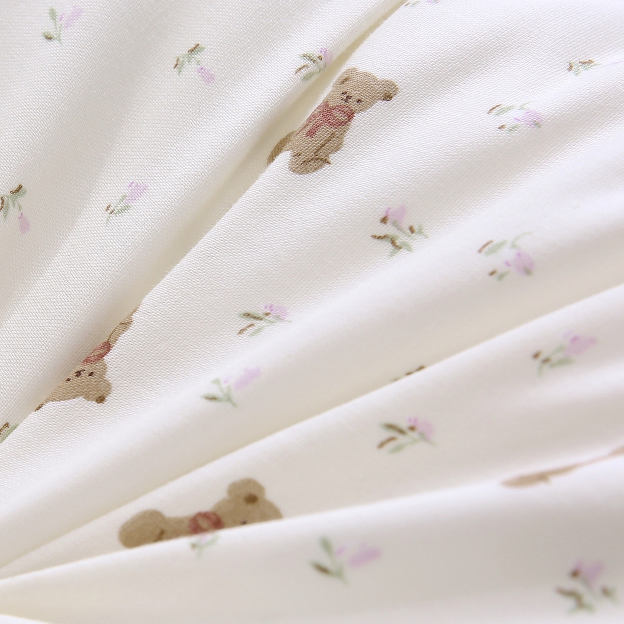 91家纺网 家纺一手货源 找家纺 珍贝家纺 2026新款全棉双层纱豆豆连套枕 小熊先生-白