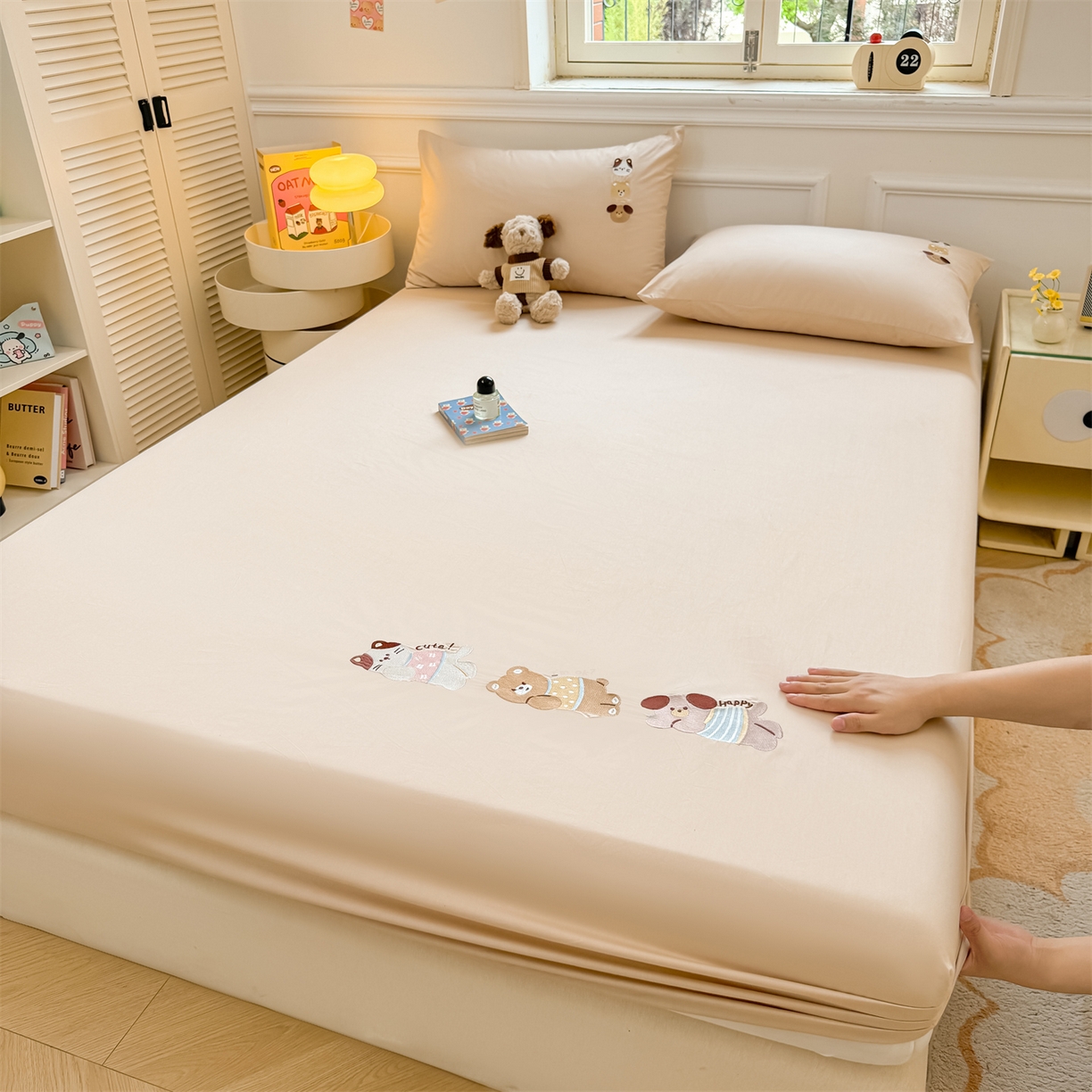 91家纺网 家纺一手货源 找家纺 （总）居眠 2026新款A类全棉卡通刺绣单层童话乐园床笠