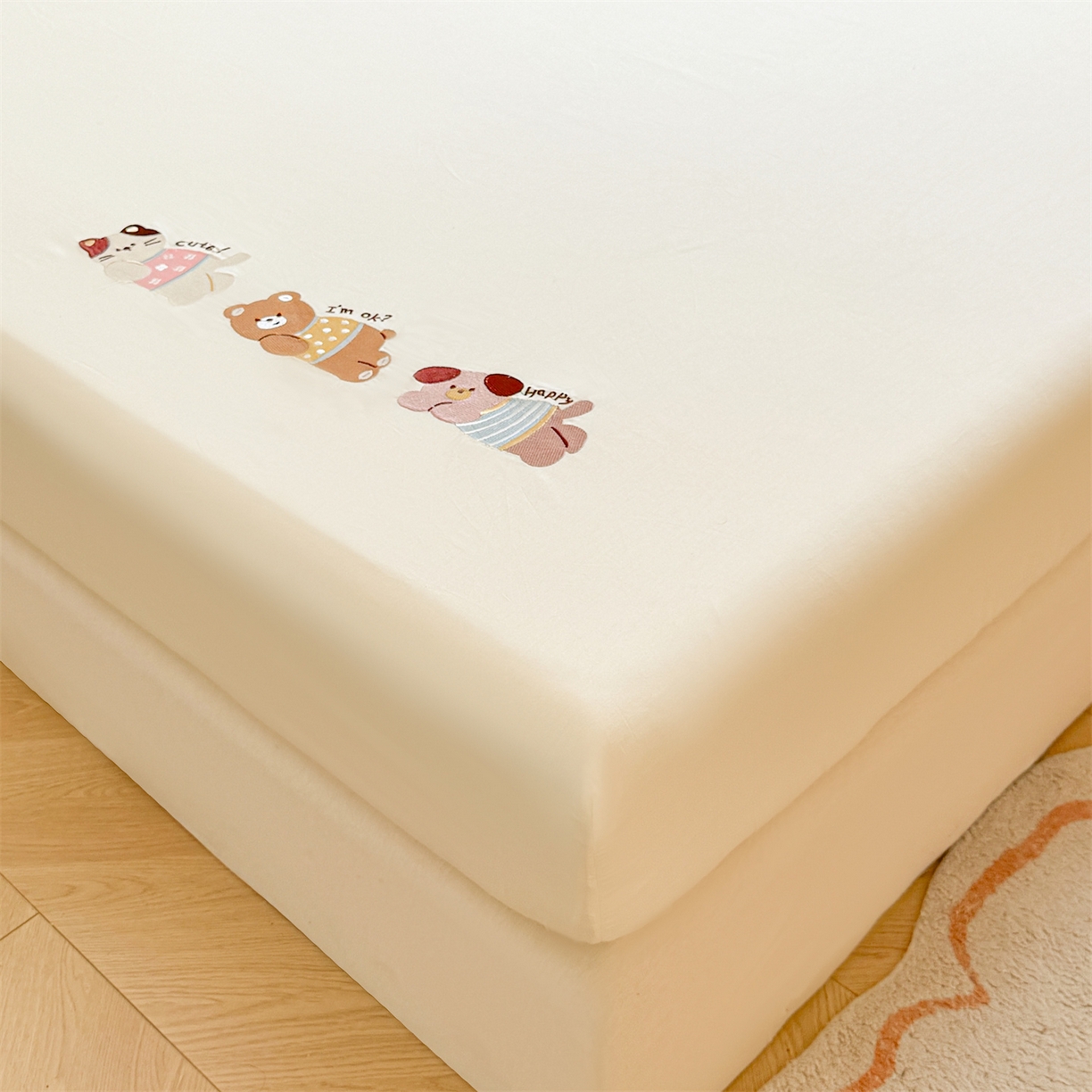 91家纺网 家纺一手货源 找家纺 （总）居眠 2026新款A类全棉卡通刺绣单层童话乐园床笠