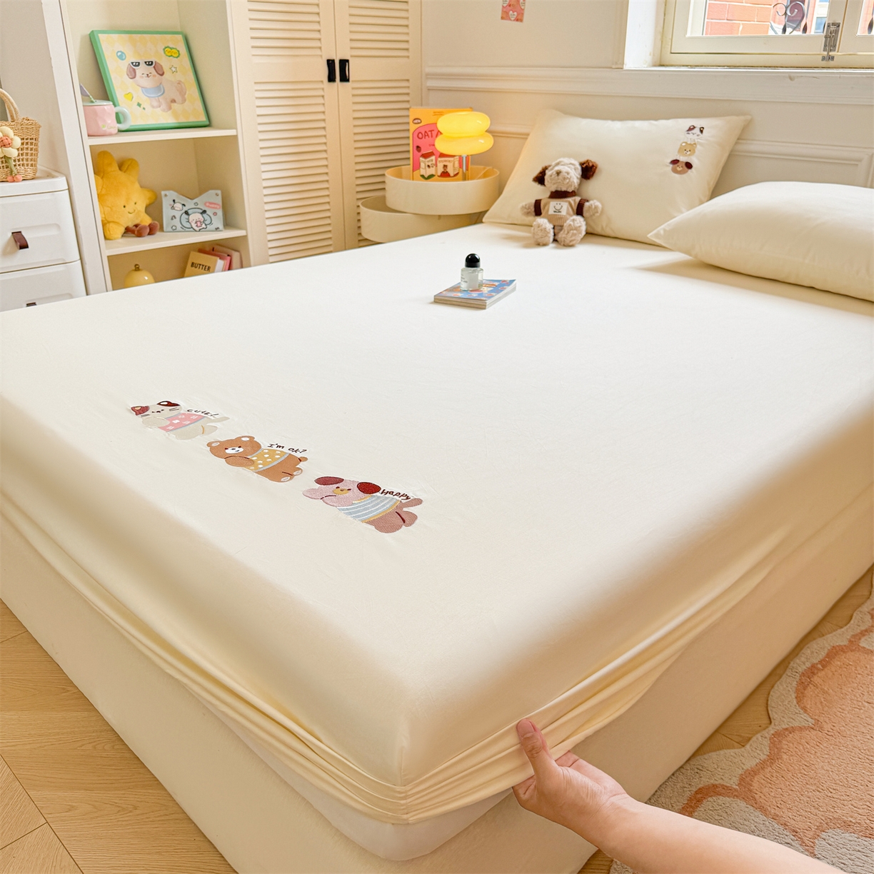 91家纺网 家纺一手货源 找家纺 （总）居眠 2026新款A类全棉卡通刺绣单层童话乐园床笠