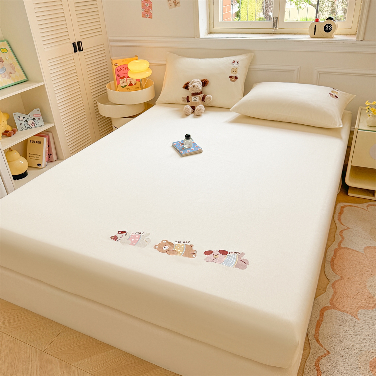 91家纺网 家纺一手货源 找家纺 （总）居眠 2026新款A类全棉卡通刺绣单层童话乐园床笠