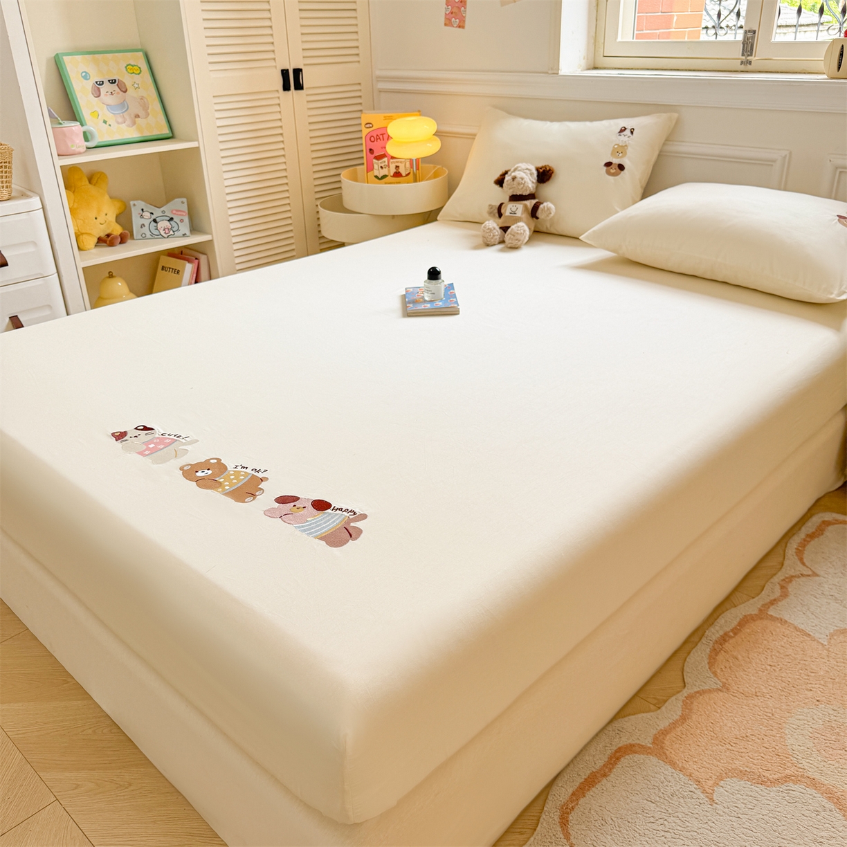 91家纺网 家纺一手货源 找家纺 （总）居眠 2026新款A类全棉卡通刺绣单层童话乐园床笠