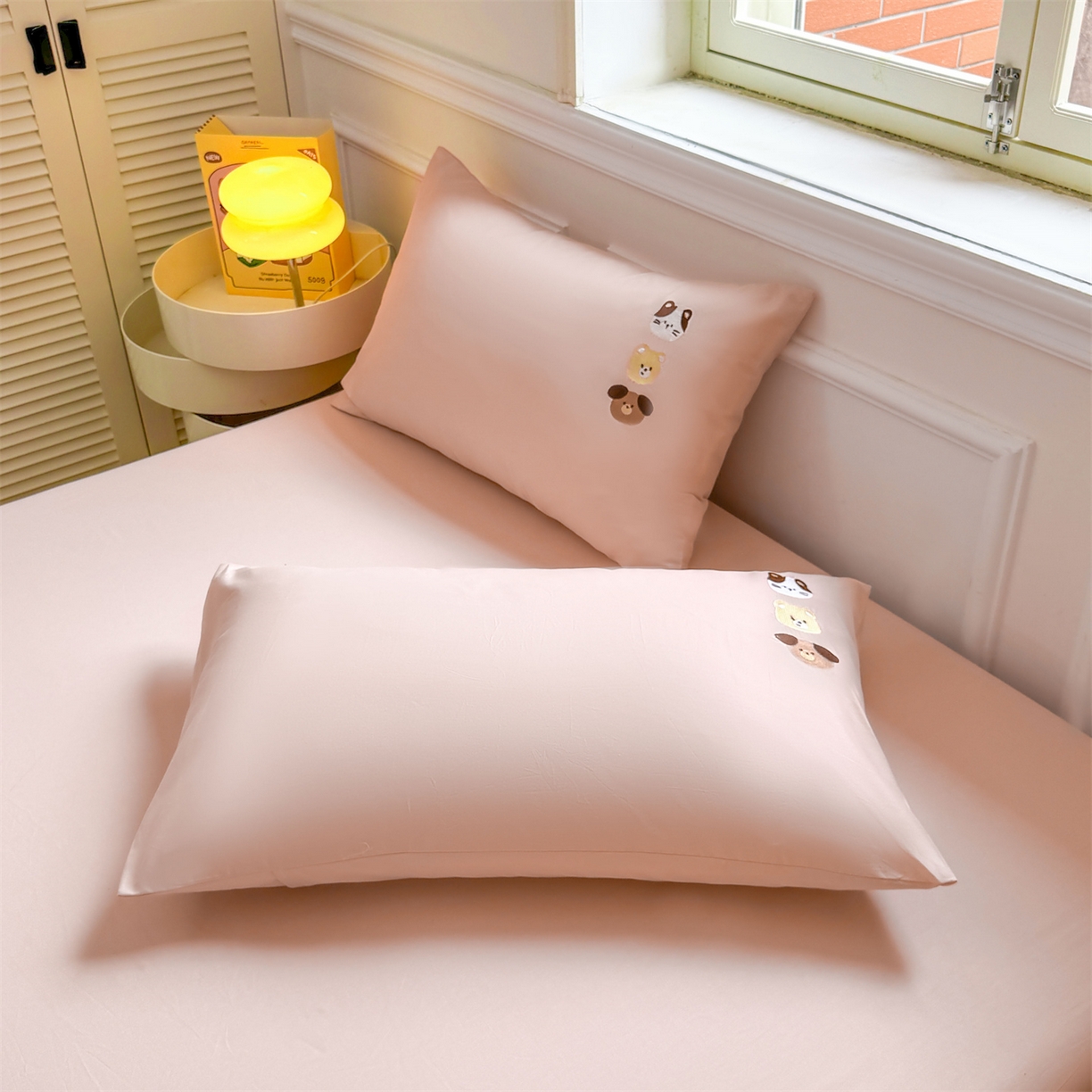 91家纺网 家纺一手货源 找家纺 居眠 2026新款A类全棉卡通刺绣单层童话乐园床笠 童话乐园-粉