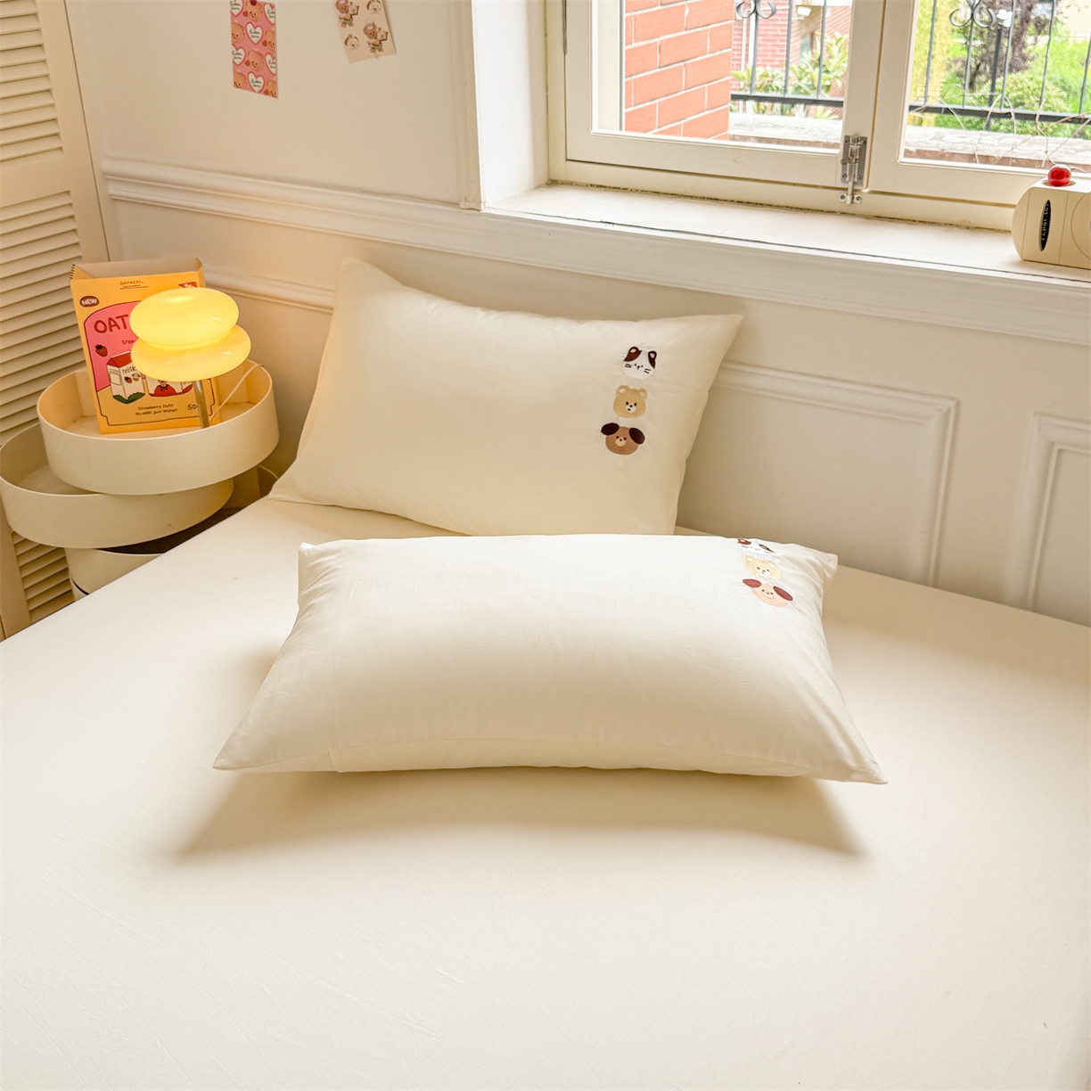 91家纺网 家纺一手货源 找家纺 居眠 2026新款A类全棉卡通刺绣单层童话乐园床笠 童话乐园-白