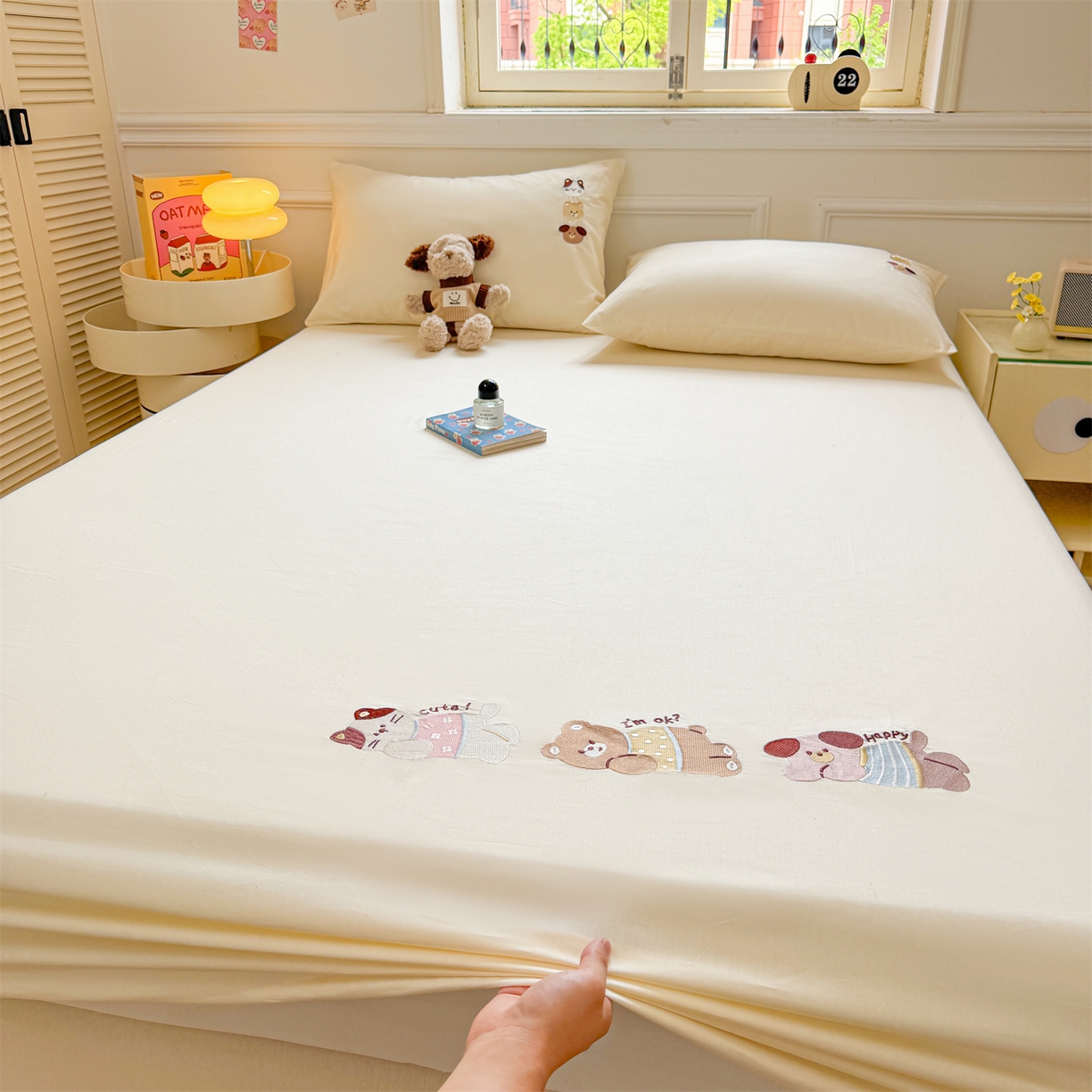 91家纺网 家纺一手货源 找家纺 居眠 2026新款A类全棉卡通刺绣单层童话乐园床笠 童话乐园-白