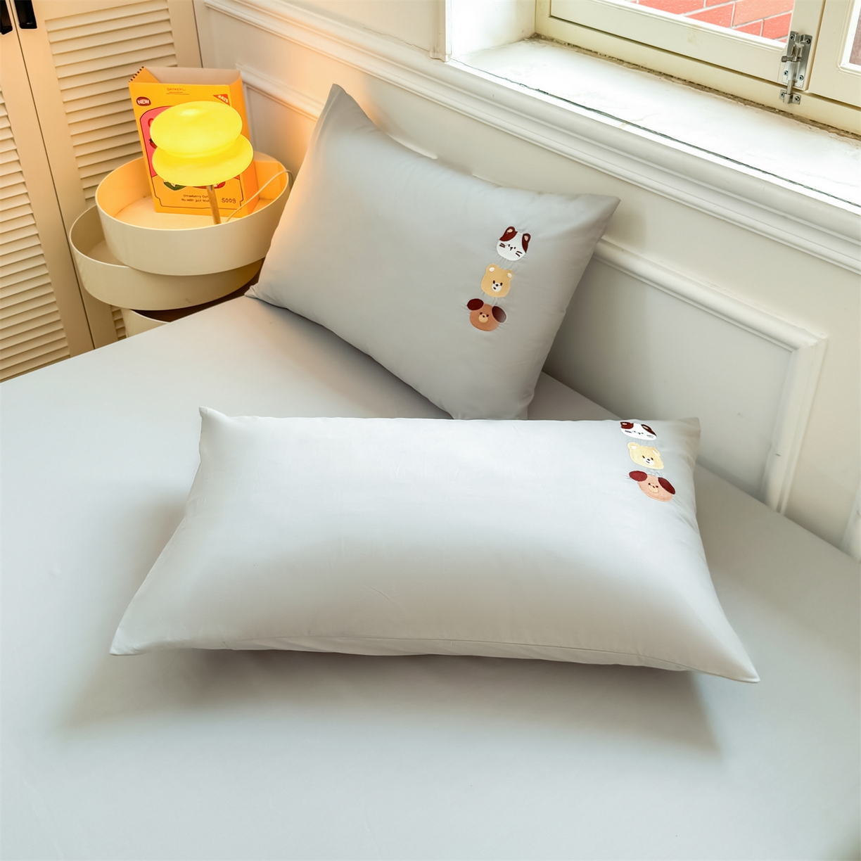 91家纺网 家纺一手货源 找家纺 居眠 2026新款A类全棉卡通刺绣单层童话乐园床笠 童话乐园-灰