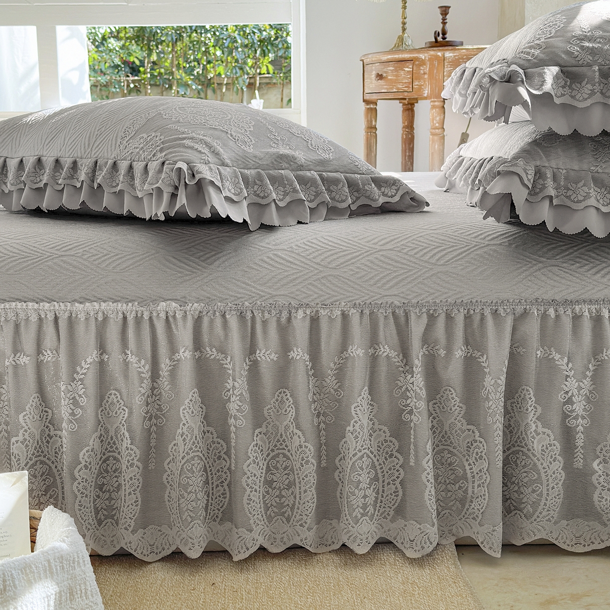 91家纺网 家纺一手货源 找家纺 乐朵家居 2026新款 梵希 凉席三件套+可配同色系空调被 星空灰