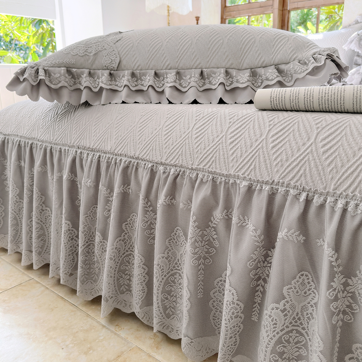 91家纺网 家纺一手货源 找家纺 乐朵家居 2026新款 梵希 凉席三件套+可配同色系空调被 星空灰