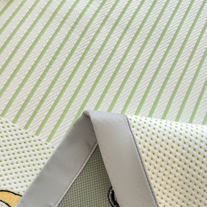 91家纺网 家纺一手货源 找家纺 梦初语 2026春夏新款刺绣凉感豆豆冰丝软席三件套（400克加厚 夹层加捻 不起球 可机洗） 清风条韵-绿