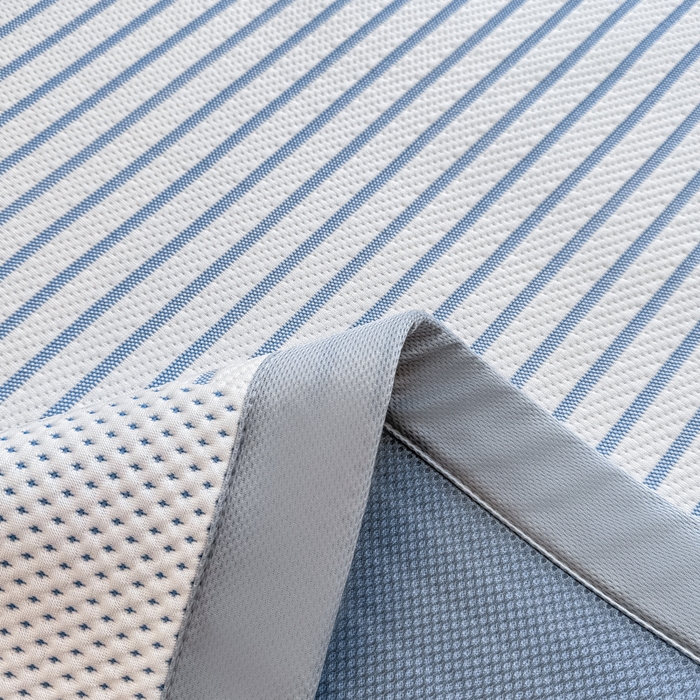 91家纺网 家纺一手货源 找家纺 梦初语 2026春夏新款刺绣凉感豆豆冰丝软席三件套（400克加厚 夹层加捻 不起球 可机洗） 清风条韵-蓝