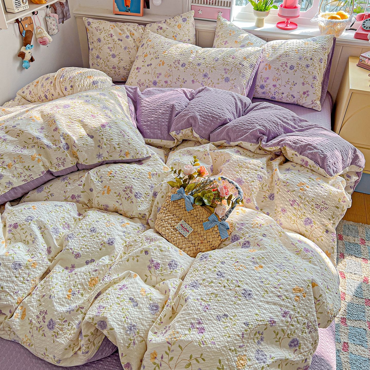 欧妮家纺 2026新款泡芙棉印花四件套-跑量款 泡芙-浪漫日记