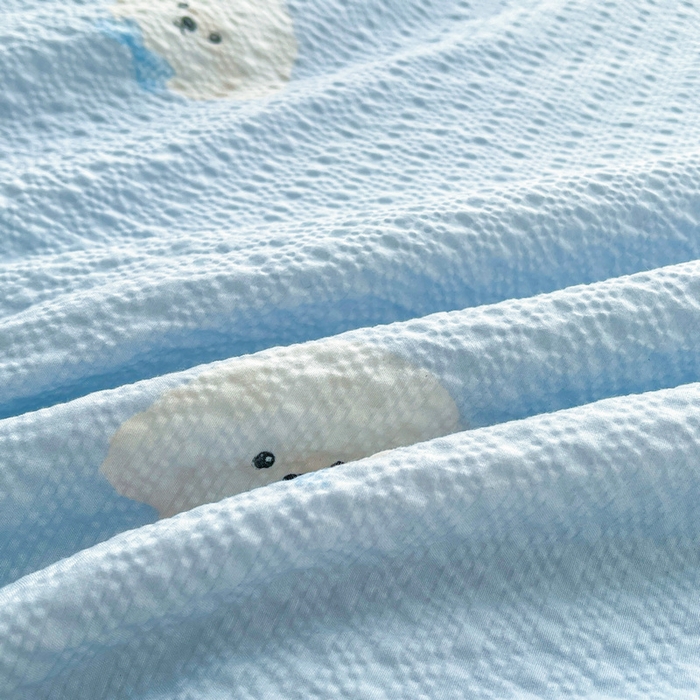 91家纺网 家纺一手货源 找家纺 （总）梵朴 2026新款A类泡芙双层纱贝壳边床盖夏被四件套三角针夏凉被空调被