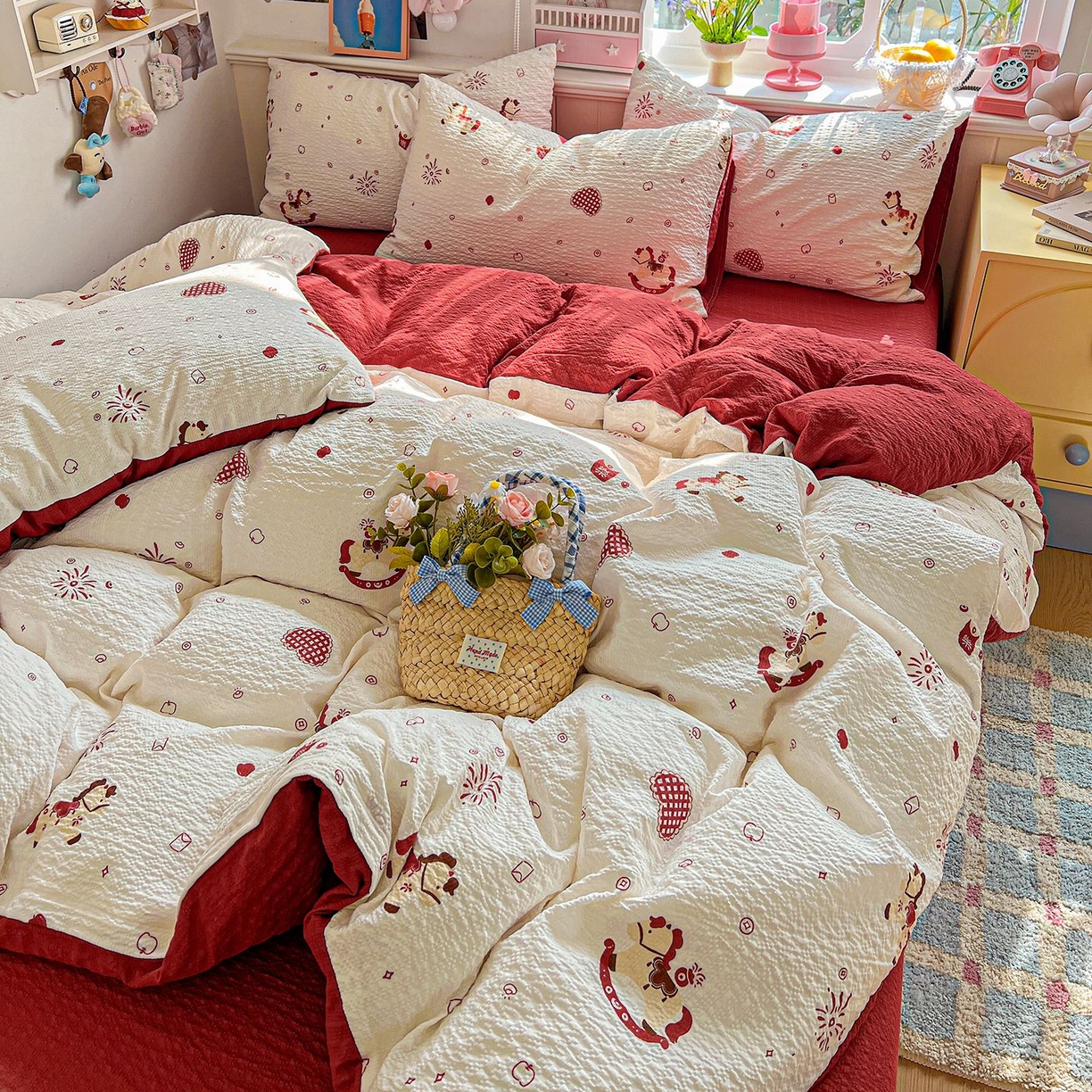 91家纺网 家纺一手货源 找家纺 （总）欧妮家纺 2026新款泡芙棉印花四件套-跑量款