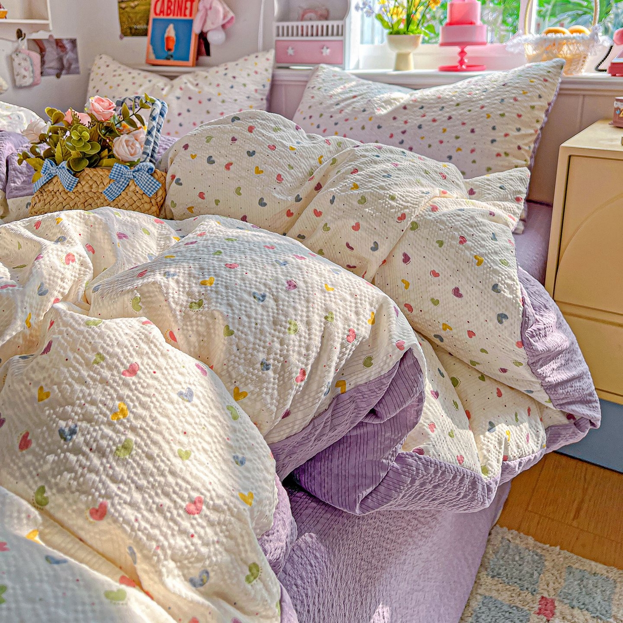 91家纺网 家纺一手货源 找家纺 （总）欧妮家纺 2026新款泡芙棉印花四件套-跑量款