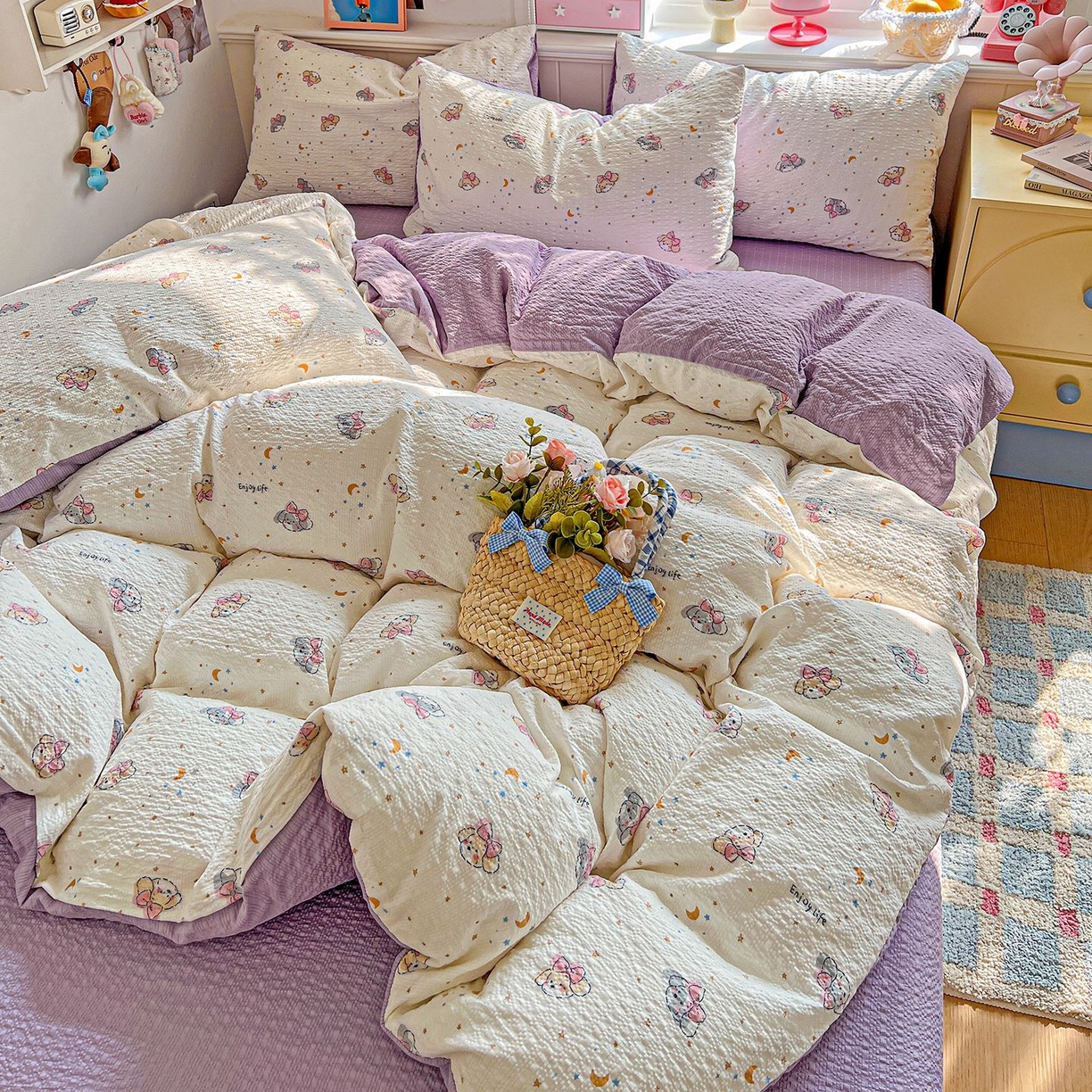 欧妮家纺 2026新款泡芙棉印花四件套-跑量款 泡芙-星空